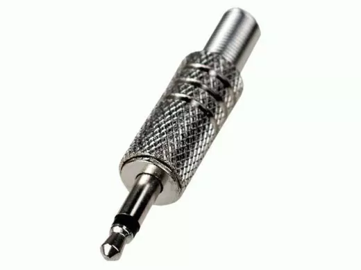 Разъем аудио 3,5мм штекер (моно металл "nikel") на кабель