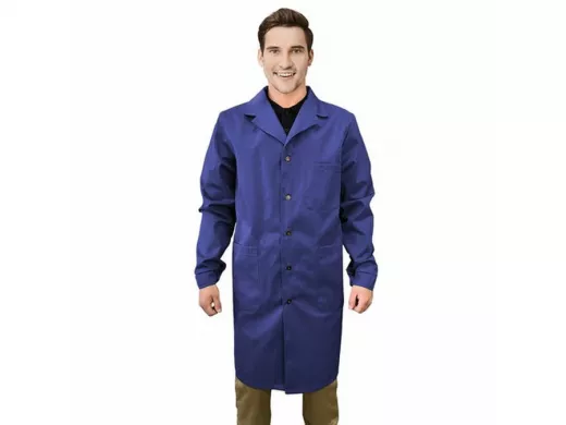 Халат рабочий мужской синий, бязь, размер 56-58, рост 170-176, плотность ткани 142 г/м2