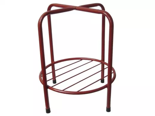 Каркас для табурета с полочкой и подставкой "TABURETTO-15112" КРАСНЫЙ с колпачками, 16мм