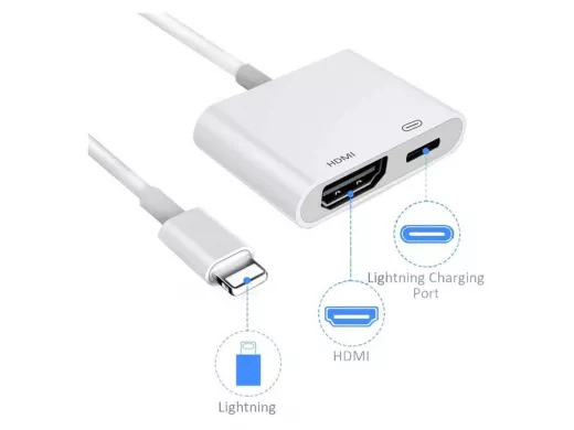 Орбита OT-AVW53 переходник (штекер Lightning - гнездо HDMI/Lightning) 15 см