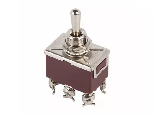Тумблер 250V 10А (6c) (ON)-OFF-(ON) двухполюсный  REXANT