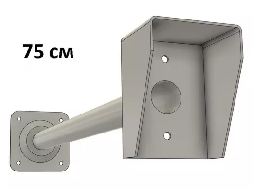 Стальной защитный козырек для кнопок выхода с вылетом от стены 75см 