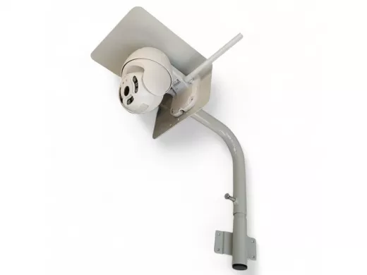 Кронштейн поворотный с козырьком для видеокамеры и прожектора, вылет 25см 