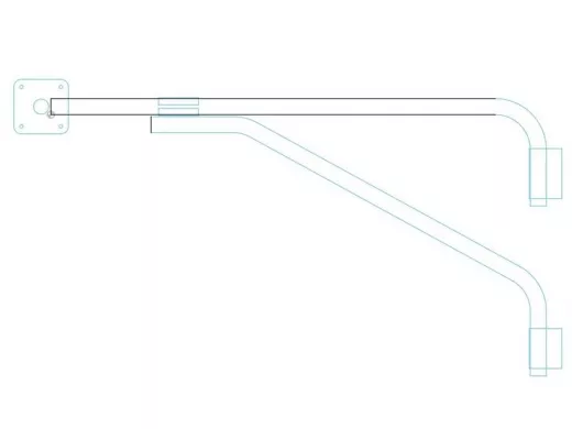 Кронштейн "КАМЕРАКРЕП-217496" на столб, к стене, для двух видеокамер, вылет 110см, с укосиной, серый
