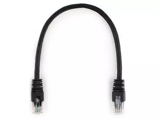 Патч-корд Cablexpert PP6U-0.25M/BK кат.6, 0.25м, UTP, литой, многожильный (чёрный) PP6U-0.25M/BK
