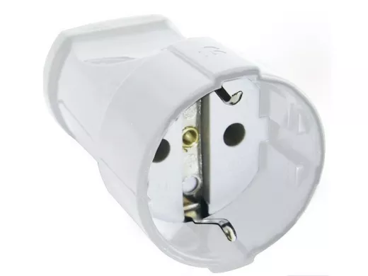 Кабельная розетка с/з 16А 250В ABS-пластик,белая, шт