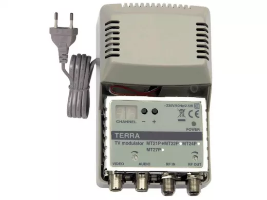 Модулятор (Terra) MT 24P, 2х полосный,B/D(48,5-84,47-68МГц), выход 85 дБмкВ, 220 В